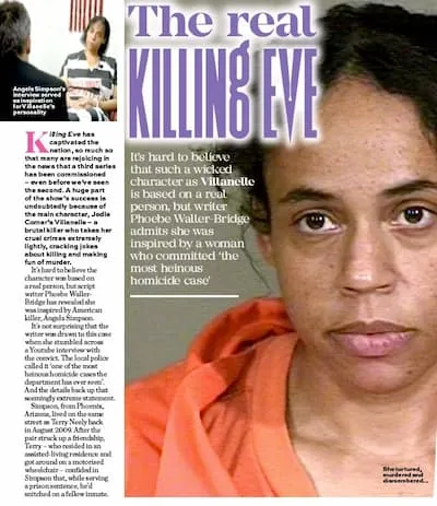 The Angela Simpson interview became an inspiration to the female assassin on the fictional BBC Killing Eve.