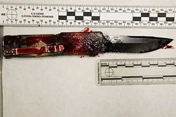 Knife used to repeatedly stab Jeffrey Fisher in the back.