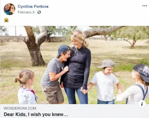 Cynthia Perkins being a little too close with her minors. (Facebook)