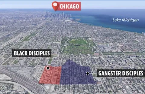 Two gangs, the Black Disciples and the Gangster Disciples, control South Chicago. The Martin Luther King Blvd that runs down the middle separates the two factions..